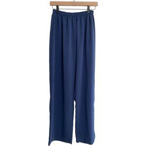 Vintage Natori II Saks Fifth Avenue Blue Satin Pajama Pants Medium
